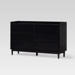 Mid-Century Modern Solid Wood 6 Drawer Double Dresser - Saracina Home -Living Space Shop GUEST f28737c7 21cc 4ac1 a20c e0fb2c873759