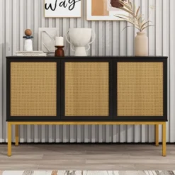 Sideboard With Faux Rattan Door And Metal Legs - ModernLuxe 24 Sideboard With Faux Rattan Door And Metal Legs - ModernLuxe -Living Space Shop GUEST f2d3c2a8 595d 45b3 86ec af5578cd166d