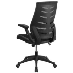 Emma And Oliver High Back Black Mesh Swivel Ergonomic Office Chair With Adjustable Flip-Up Arms -Living Space Shop GUEST f3caed78 a311 4711 bea5 31f41c967e55