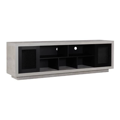 Valla Industrial TV Stand For TVs Up To 70" Black - HOMES: Inside + Out 2 Valla Industrial TV Stand For TVs Up To 70" Black - HOMES: Inside + Out - Image 2