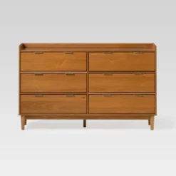 Mid-Century Modern Solid Wood 6 Drawer Double Dresser - Saracina Home -Living Space Shop GUEST f40a606f 0c8e 43a8 b20e 6173eadd8c07