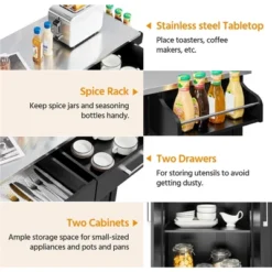 Yaheetech Large Kitchen Cart Kitchen Island On Wheels With Stainless Steel Countertop 11 Yaheetech Large Kitchen Cart Kitchen Island On Wheels With Stainless Steel Countertop -Living Space Shop GUEST f4d5e1e3 5614 4412 8bf8 57aadcc2e764