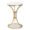 Tarmon Metal End Table With Marble Tabletop Gold - Baxton Studio