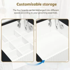 43.3" Modern Vanity Table Set With Flip-Up Mirror, LED Lights And Storage - ModernLuxe -Living Space Shop GUEST f6cd4564 622d 489c 80e9 7715f011a192