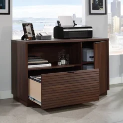 Palo Alto Small Office Credenza Spiced Mahogany - Sauder