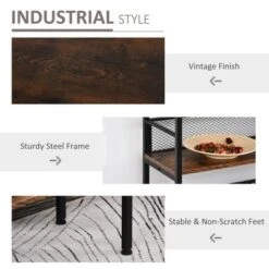 HomCom 3-Tier Industrial Style Storage Metal Wooden Shelf 13 HomCom 3-Tier Industrial Style Storage Metal Wooden Shelf -Living Space Shop GUEST f8b90f22 5155 4ead b70f b76d3b82e880