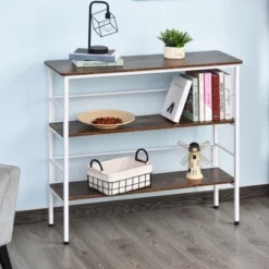 HomCom 3-Tier Industrial Style Storage Metal Wooden Shelf 17 HomCom 3-Tier Industrial Style Storage Metal Wooden Shelf -Living Space Shop GUEST f94214dc 0949 4bc3 8c0e c5c10b3aca5b