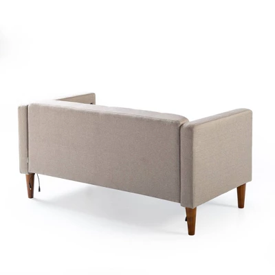 54" Pascal Loveseat Sofa With USB Oatmeal - Zinus 6 54" Pascal Loveseat Sofa With USB Oatmeal - Zinus - Image 6