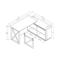 Sevyn Transitional L Shape Desk Walnut Oak - HOMES: Inside + Out -Living Space Shop GUEST fa2121a3 b69f 474f a720 d357e1ded7e9