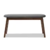 Baxton Studio Easton Mid Century Modern Walnut Finished Wood Fabric Upholstered Bench