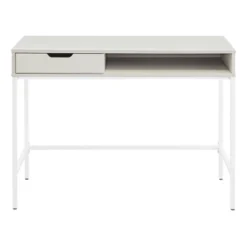 40" Contempo Desk With Drawer And Shelf White Oak - OSP Home Furnishings