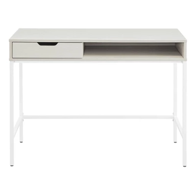 40" Contempo Desk With Drawer And Shelf White Oak - OSP Home Furnishings 1 40" Contempo Desk With Drawer And Shelf White Oak - OSP Home Furnishings