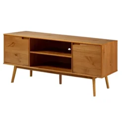 Solid Wood Mid-Century Modern TV Stand For TVs Up To 65" - Saracina Home 26 Solid Wood Mid-Century Modern TV Stand For TVs Up To 65" - Saracina Home -Living Space Shop GUEST fd509bbf 79ac 4220 8d53 15707906feef