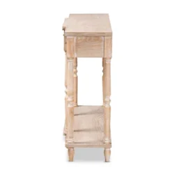 Hallan Wood 3 Drawer Console Table Oak Brown - Baxton Studio -Living Space Shop GUEST fe6c06be da91 4dc6 8c75 40067f0c0004