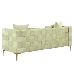 80.5" Modern Upholstered Sofa With Golden Metal Legs And 4 Pillows-ModernLuxe 23 80.5" Modern Upholstered Sofa With Golden Metal Legs And 4 Pillows-ModernLuxe -Living Space Shop GUEST fea63f61 1425 435e 8d59 93007bf31a5e