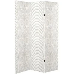 6" Double Sided Snake Print Canvas Room Divider - Oriental Furniture -Living Space Shop GUEST ff8efa7d 2971 44b6 801b 484782394b41