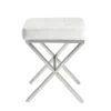 Evon Vanity Bench White/Chrome - Carolina Chair & Table